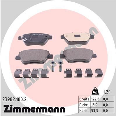 ZIMMERMANN Комплект тормозных колодок, дисковый тормоз 23982.180.2