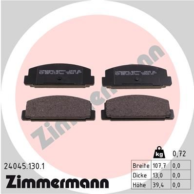 ZIMMERMANN Комплект тормозных колодок, дисковый тормоз 24045.130.1