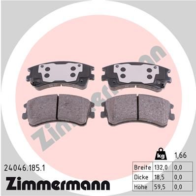 ZIMMERMANN Комплект тормозных колодок, дисковый тормоз 24046.185.1