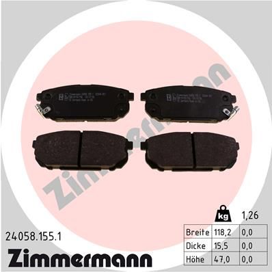 ZIMMERMANN Комплект тормозных колодок, дисковый тормоз 24058.155.1
