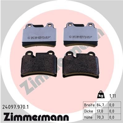 ZIMMERMANN Piduriklotsi komplekt,ketaspidur 24097.970.1