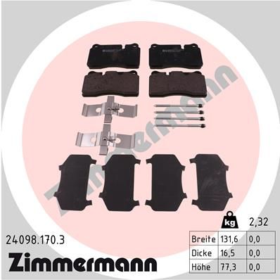 ZIMMERMANN Комплект тормозных колодок, дисковый тормоз 24098.170.3