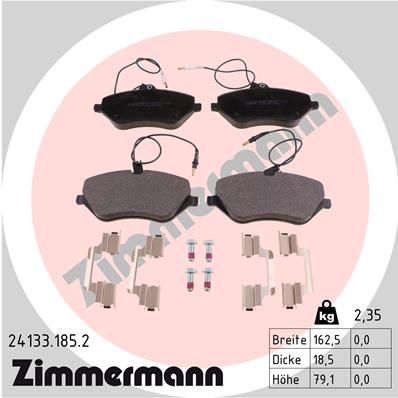 ZIMMERMANN Piduriklotsi komplekt,ketaspidur 24133.185.2