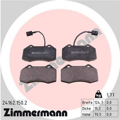 ZIMMERMANN Комплект тормозных колодок, дисковый тормоз 24162.150.2