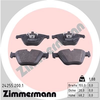 ZIMMERMANN Комплект тормозных колодок, дисковый тормоз 24255.200.1