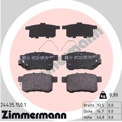 ZIMMERMANN Piduriklotsi komplekt,ketaspidur 24435.150.1