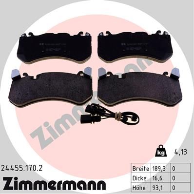 ZIMMERMANN Piduriklotsi komplekt,ketaspidur 24455.170.2