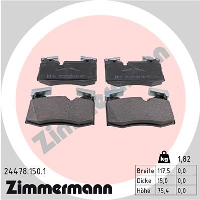 ZIMMERMANN Piduriklotsi komplekt,ketaspidur 24478.150.1