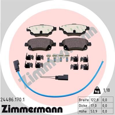 ZIMMERMANN Комплект тормозных колодок, дисковый тормоз 24486.170.1