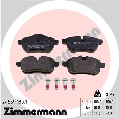 ZIMMERMANN Комплект тормозных колодок, дисковый тормоз 24559.180.1
