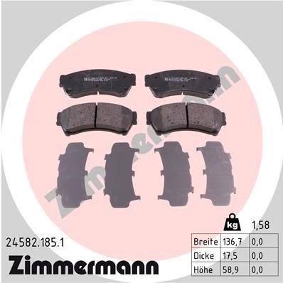 ZIMMERMANN Комплект тормозных колодок, дисковый тормоз 24582.185.1