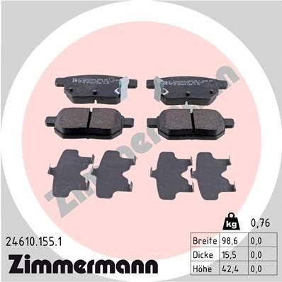 ZIMMERMANN Комплект тормозных колодок, дисковый тормоз 24610.155.1