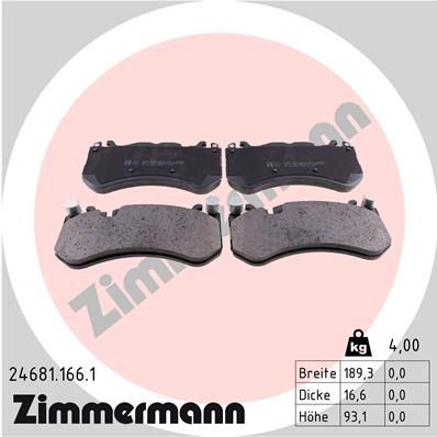 ZIMMERMANN Комплект тормозных колодок, дисковый тормоз 24681.166.1