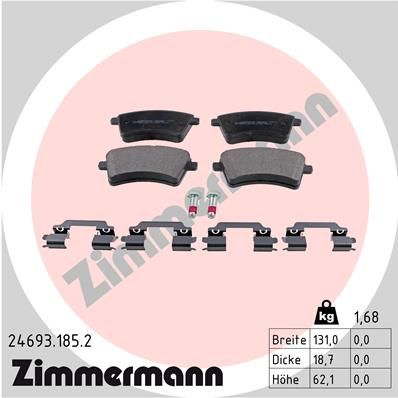 ZIMMERMANN Piduriklotsi komplekt,ketaspidur 24693.185.2