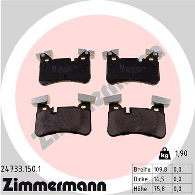 ZIMMERMANN Piduriklotsi komplekt,ketaspidur 24733.150.1