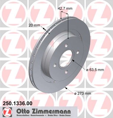 ZIMMERMANN Тормозной диск 250.1336.00