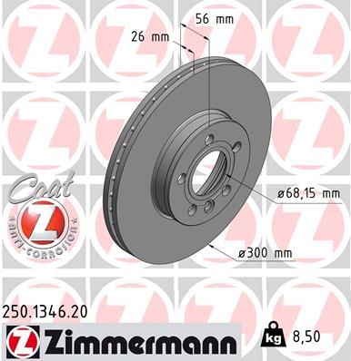 ZIMMERMANN Тормозной диск 250.1346.20