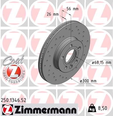 ZIMMERMANN Тормозной диск 250.1346.52