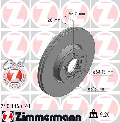 ZIMMERMANN Тормозной диск 250.1347.20