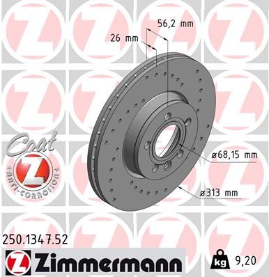 ZIMMERMANN Тормозной диск 250.1347.52