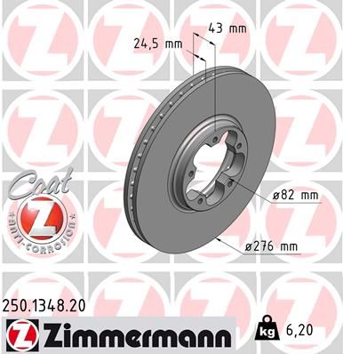 ZIMMERMANN Тормозной диск 250.1348.20