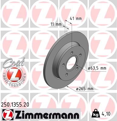ZIMMERMANN Тормозной диск 250.1355.20