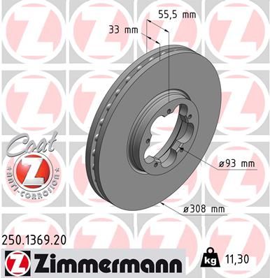 ZIMMERMANN Тормозной диск 250.1369.20