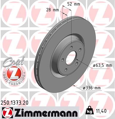 ZIMMERMANN Тормозной диск 250.1373.20