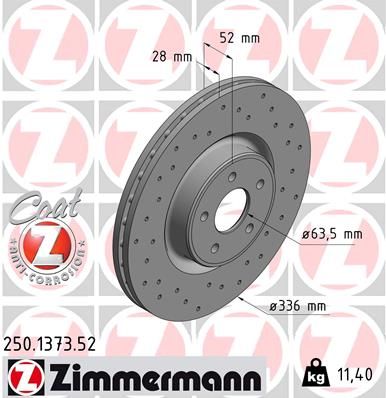ZIMMERMANN Тормозной диск 250.1373.52