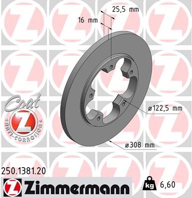 ZIMMERMANN Тормозной диск 250.1381.20