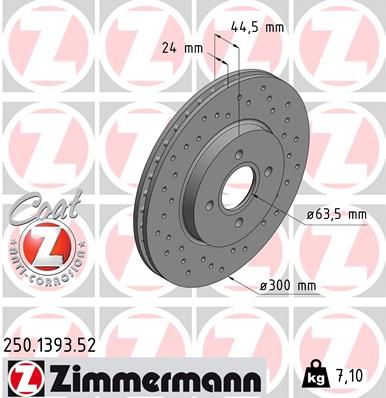ZIMMERMANN Тормозной диск 250.1393.52