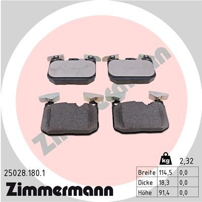 ZIMMERMANN Piduriklotsi komplekt,ketaspidur 25028.180.1