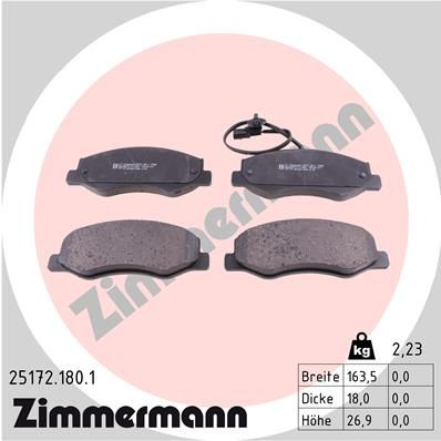 ZIMMERMANN Комплект тормозных колодок, дисковый тормоз 25172.180.1