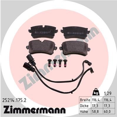 ZIMMERMANN Piduriklotsi komplekt,ketaspidur 25214.175.2