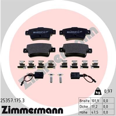 ZIMMERMANN Комплект тормозных колодок, дисковый тормоз 25357.175.3