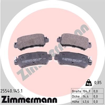 ZIMMERMANN Комплект тормозных колодок, дисковый тормоз 25540.145.1