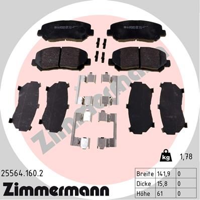 ZIMMERMANN Piduriklotsi komplekt,ketaspidur 25564.160.2