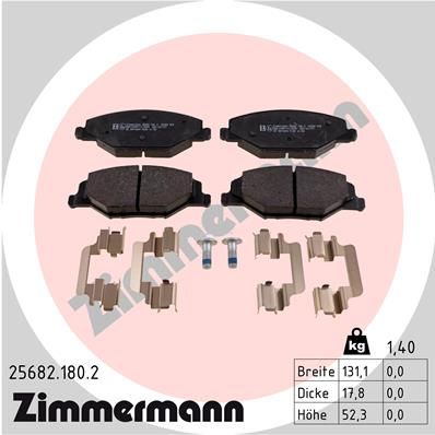 ZIMMERMANN Комплект тормозных колодок, дисковый тормоз 25682.180.2