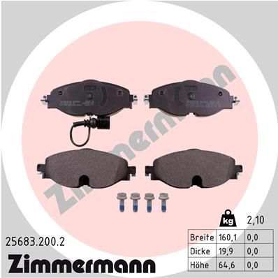 ZIMMERMANN Комплект тормозных колодок, дисковый тормоз 25683.200.2