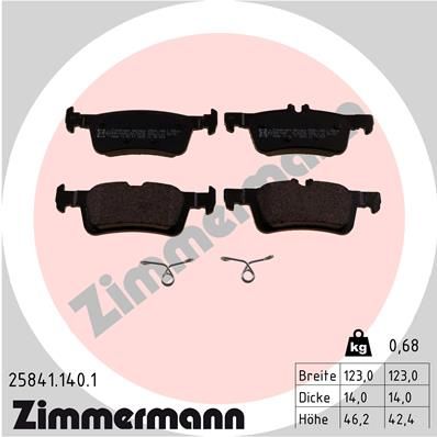 ZIMMERMANN Комплект тормозных колодок, дисковый тормоз 25841.140.1