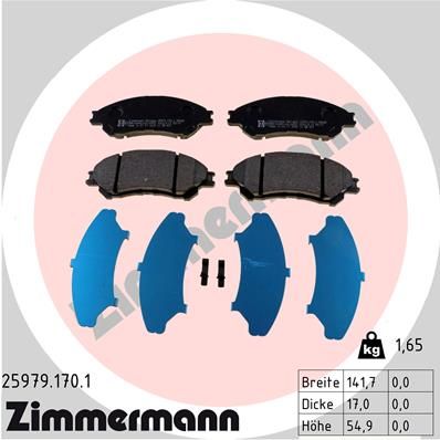 ZIMMERMANN Комплект тормозных колодок, дисковый тормоз 25979.170.1
