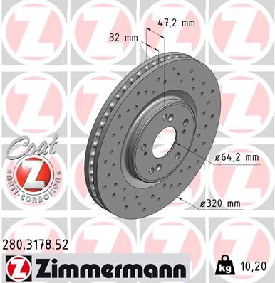 ZIMMERMANN Тормозной диск 280.3178.52