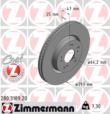 ZIMMERMANN Тормозной диск 280.3189.20