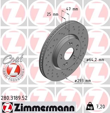 ZIMMERMANN Тормозной диск 280.3189.52