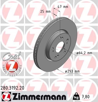 ZIMMERMANN Тормозной диск 280.3192.20