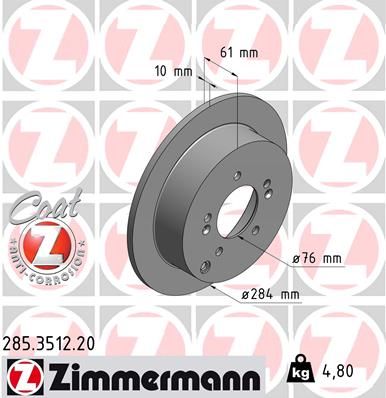 ZIMMERMANN Тормозной диск 285.3512.20