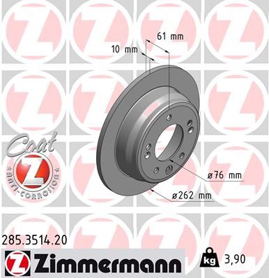 ZIMMERMANN Тормозной диск 285.3514.20