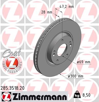ZIMMERMANN Тормозной диск 285.3518.20