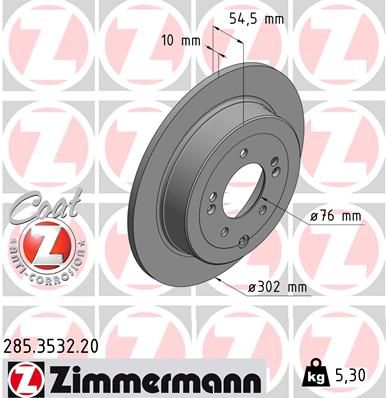 ZIMMERMANN Тормозной диск 285.3532.20