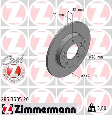 ZIMMERMANN Тормозной диск 285.3535.20